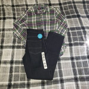 Not! Boys jeans and nwot top 10/12